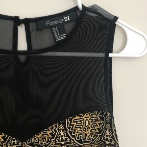 Forever 21 Black & Gold Sheer Dress